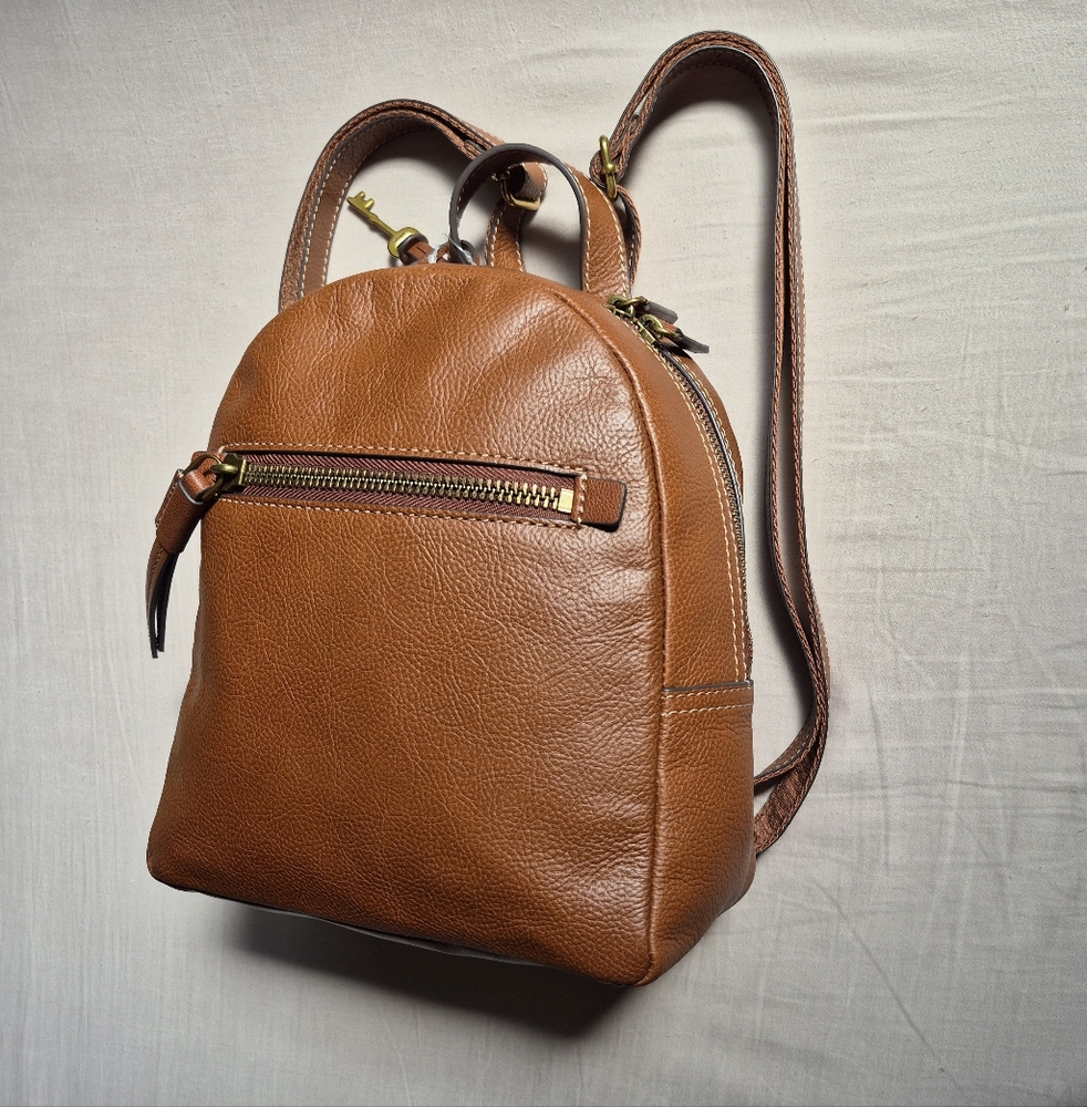 Fossil Megan Small Backpack brown leather backpack